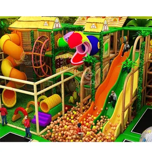 Kids Interactive Indoor Commercial Athletic Playground Plastic Double Slide Park Equipment