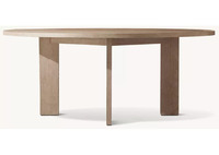 4-Sitzer Outdoor-Patio Luxus Handgefertigte Möbel Teakholz-Stuhl und Garten-Rundholz-Esstisch