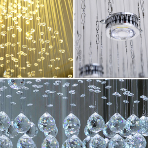 Đèn chùm pha lê hiện đại, đèn treo trần dài mạ vàng sang trọng, đèn led cầu thang, sản xuất theo yêu cầu cho khách sạn - Product Image 2