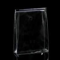 Sac de rangement pour vêtements avec fermeture éclair auto-adhésive, transparent, imperméable et personnalisé pour cosmétiques