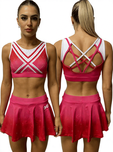 Conjunto de Top Corto y Pantalones Cortos de Animadora Personalizados con Tinte Completo para Niñas Adultas, Ropa de Práctica con Diseño de Mariposa - Product Image 5