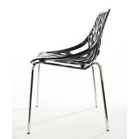 Chaises de salle à manger en plastique PP blanc classique avec pieds chromés en métal pour restaurants et cafés-DC-451 Tree Design