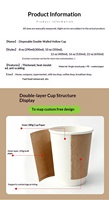 Gobelets en papier kraft jetables personnalisables à paroi simple ou double pour boissons chaudes/froides, avec couvercles pour thé au lait à emporter