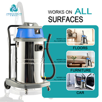 Aspirateur industriel JIEBA CLEANING, robuste, en acier inoxydable, avec roues, pour atelier, aspiration humide et sèche