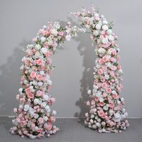 Décoration murale suspendue en forme de V, chemin de table floral, fleurs artificielles en soie (rose, gypsophile, orchidée) pour mariage, support floral décoratif