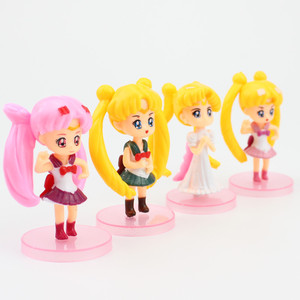 Sailor Moon Cake Decorations 6cm Dolls Reusable Birthday Cake Toppers 4-Piece Set - Product Image 1
