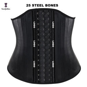 Ceinture amincissante en <span class=keywords><strong>latex</strong></span> avec logo personnalisé, 25 baleines en acier, contrôle ferme, gaine amincissante, ceinture et gaine de maintien, forme de poitrine galbée avec crochet - Product Image 1