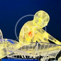 Personnalisable PVC Transparent LED Allumé Gonflable Ballon Humain Gonflable Embrasser Modèle Public Art Installation pour la Publicité