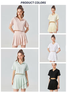 شعار مخصص مقاس كبير للنساء للياقة البدنية والتدريب على اليوجا والجري ملابس تنس مع جيوب للكبار تنورة قصيرة رياضية - Product Image 2