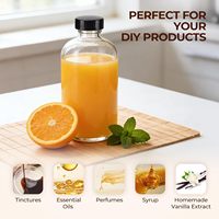 Bouteilles en verre Boston transparentes en gros de 250 ml, 500 ml, 750 ml, 1000 ml avec couvercles pour potions, jus, shots de gingembre, shots de whisky, shots bien-être
