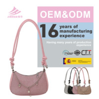 Nouveau Sac Bandoulière Femme Tendance 2026 – Sac à Épaule Brillant de Haute Qualité avec Chaîne, Fermeture Éclair et Doublure en Polyester