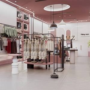 Diseño de Tienda de Ropa Moderna para Mujeres |   Interior de Boutique de Lujo Rosa |   Muebles Personalizados para Minoristas |   Diseño de Interiores para Tiendas de Moda - Product Image 1