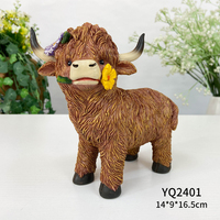 Dekorasi Taman Sapi Highland Lucu dengan Kerajinan Resin Siput, Ornamen Resin Sapi Highland Skotlandia, Pernak-pernik Rumah Pertanian