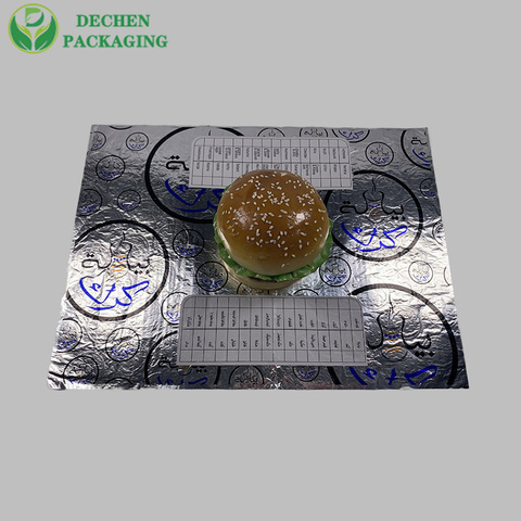 Burger Foil Wrapping Paper Custom Printed Logo Burger Foil Burger Foil Wrapping Paper Custom Printed Logo Burger Foil