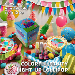 Hot Bán Đầy Màu Sắc Ngọt Ngào Hương Vị Trái Cây Light-up <span class=keywords><strong>Pop</strong></span> Son Môi Lollipop Kẹo Glucose Truyền Kết Cấu Cứng Đóng Gói Trong Hộp Túi - Product Image 2