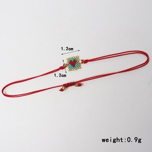 Bracciale Boho <span class=keywords><strong>con</strong></span> Cuore <span class=keywords><strong>e</strong></span> <span class=keywords><strong>Perline</strong></span> Miyuki, Cornice Dorata, Fatto a Mano, Regolabile, Intrecciato, per Commercio all'Ingrosso Transfrontaliero - Product Image 2