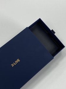 Sang Trọng Giấy Bao Bì Hộp Quà Tặng Màu Xanh Hải Quân Ngăn Kéo Trượt out Hộp Đóng Gói Cứng Nhắc Ván Bền Hộp Cho Tiện Ích Điện Tử - Product Image 4