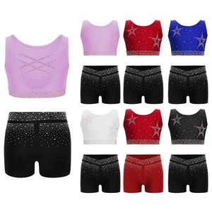 Trajes de Baile para Niñas de 6 a 16 Años, Traje de Baile de Salón, Latino, Gimnasia, Chaleco con Pantalones Cortos para Presentaciones y Competiciones de Baile - Product Image 1