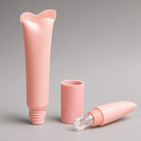 Tube souple PE 14 ml pour brillant à lèvres avec capuchon à clapet, applicateur de baume/huile teintée, emballage de recharge gratuit, fabricant de plastique