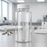 Flacon en plastique transparent pour médicaments PET de 250 ml, conteneur pour comprimés et capsules