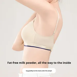 Reggiseno Senza Cuciture Senza <span class=keywords><strong>Ferretto</strong></span> per Donne <span class=keywords><strong>con</strong></span> Seno Piccolo Push-Up Coppa Fissa <span class=keywords><strong>Fascia</strong></span> Sportiva Comoda <span class=keywords><strong>con</strong></span> Spalline Sottili - Product Image 3