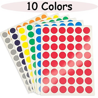 Pegatinas de puntos redondos colores surtidos para oficina, manualidades en el aula