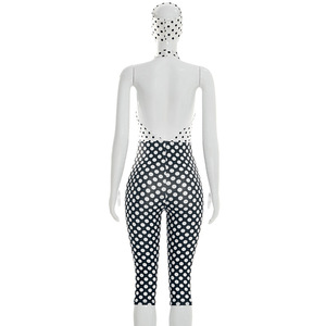 Nouvelle Combinaison Tendance Femme Été à Pois avec <span class=keywords><strong>Bandeau</strong></span> + Body <span class=keywords><strong>Dos</strong></span> <span class=keywords><strong>Nu</strong></span> Sexy Moulant Combinaison Courte Femme Sexy - Product Image 4