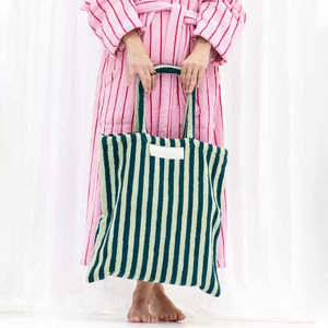 Grand sac fourre-tout en toile <span class=keywords><strong>de</strong></span> coton personnalisé à rayures, durable, pour femmes, idéal pour le shopping et les voyages - Product Image 6