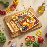 Charcuterieplanken en messenset, bamboe kaasplank, kaas- en vleesplateau, unieke housewarming cadeaus, bruidsdouche cadeau