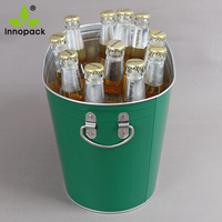 Ventas directas de fábrica MOQ bajo 10L Super Bock Ice Bucket Beer Promocional Galvanizado Metal Square Ice Bucket