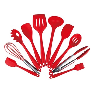 Ensemble d'ustensiles de cuisine en silicone 10 pièces, résistant à la chaleur, antiadhésif, spatule, cuillère, fouet, pinces, outils de pâtisserie - Product Image 2