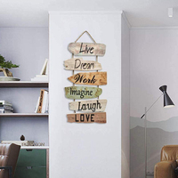 Décoration murale en bois rustique moderne pour la maison et le jardin, accessoires de décoration, panneau rectangulaire en bois personnalisable