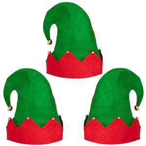 Moon Boat Christmas Elf Felt <b>Hat</b> Jingle Bells Xmas <b>Holiday</b> Party Costume Favors Gifts Accessories Felt <b>Hat</b> Santa's Helpers - Product Image 1