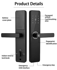 लोस्टार नए डिजाइन फिंगरप्रिंट 6085 मॉर्निज हाउस प्रवेश द्वार का दरवाजा लॉक अपार्टमेंट के लिए रिमोट कंट्रोल के साथ - Product Image 6