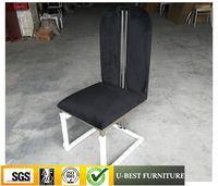Chaise de salle à manger moderne de luxe dorée, en métal et acier inoxydable, avec dossier en PU, pour la maison