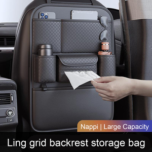 CHEGES Organisateur de siège arrière multifonctionnel grande capacité en cuir PU et ABS pour voiture, sac de rangement suspendu pour dossier de siège arrière - Product Image 5