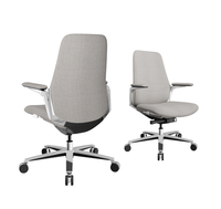 Chaise de bureau de direction Chaise pivotante à mi-dossier Siège ergonomique en cuir véritable de haute qualité Cadre en métal moderne