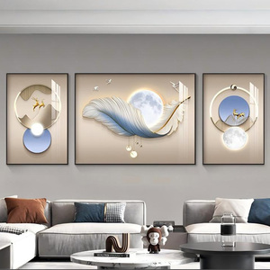 TRUSTECK Stampa su Tela Moderna con Collage di Acquerello e Tecniche Miste, Decorazione Murale Digitale, Dipinto di Natura Morta Astratta con Cristalli e Porcellana - Product Image 2