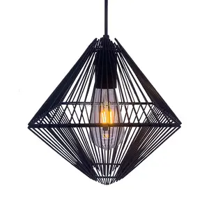 2022 Nieuwe Ontwerp Hoge Kwaliteit Gegarandeerd Fabriek Nieuwe Ontwerp Black Iron Hanglamp Grote Plafond Model IN0221