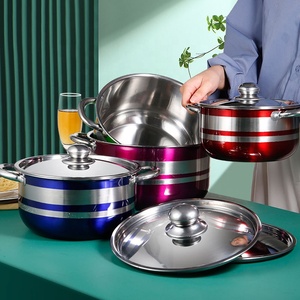 Set di Pentole Grandi da 4 Pezzi in Acciaio Inox per <span class=keywords><strong>Cucina</strong></span> a Induzione, Casseruola Classica da Portata e Pentola per Brodo, Utensili da <span class=keywords><strong>Cucina</strong></span> Sostenibili all'Ingrosso - Product Image 6