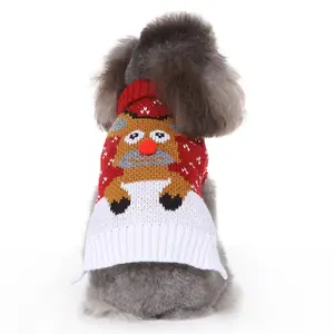 Fleece Dog Clothing Luxury Merry Christmas Elk Printed Newly Released Designer Pet 2 Legs Warm Winter Clothes Wholesale