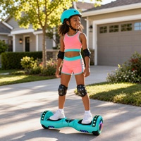 Trottinette Équilibrée Intelligente Hoverboard avec Pneus Pleins de 6,3 Pouces, 25,2V 2,0Ah, Bluetooth, 3 Vitesses (8-10-12 km/h)