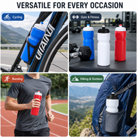 Bouteille d'eau réutilisable en plastique coloré de 750 ml, écologique, avec bec verseur à pression, pour la randonnée, les voyages en plein air, le vélo