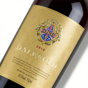Custom Luxury Printing Wine Bottle <b>Packaging</b> <b>Label</b> Gold Foil Stamping Textured Varnished Embossed Vinyl Sticker - Product Image 3