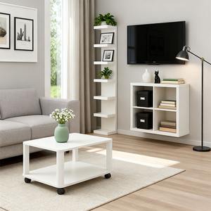 Estante de Almacenamiento de Madera de 4 Cubos de Nuevo Diseño, Organizador Multicolor de Pared o Independiente para Sala de Estar, Dormitorio u Oficina en Casa - Product Image 3