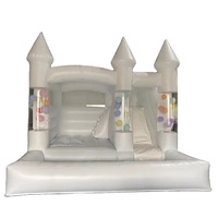 Nouvelle maison de rebond gonflable blanche avec toboggan pour la fête des enfants avec ballon coup gonflable château événement location maison de rebond pour les fêtes