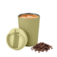 Mug à café isotherme réutilisable de 12 oz et 14 oz, anti-fuite, avec couvercle rabattable, en acier inoxydable