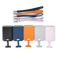 Dompet Kartu Magnetik Kustom Pabrik, Dompet Kartu Kredit Bisnis Kulit PU Tipis dengan Tali Gantungan untuk iPhone 17 16 15 14
