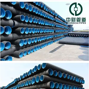 Drainage cai boru PE çift duvar oluklu boru drenaj için yüksek kaliteli HDPE özelleştirilmiş plastik menfez borusu SN4 SN8 110-800mm