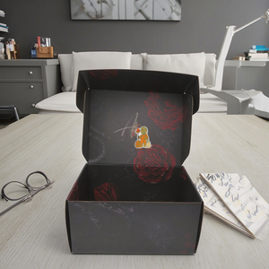 Boîte d'emballage d'expédition écologique Boîte postale de carton ondulé à double paroi violette imprimée de taille personnalisée avec votre logo - Product Image 6